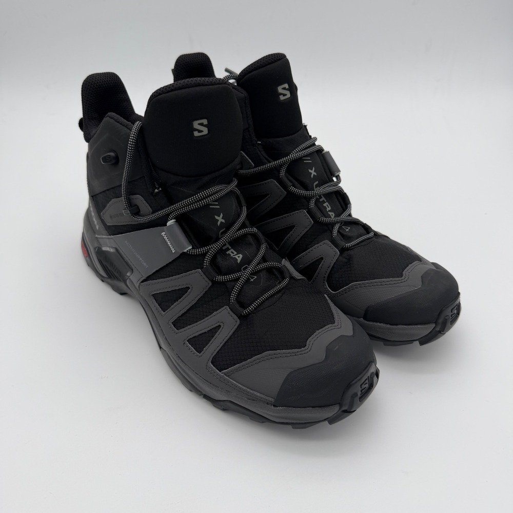 Salomon X Ultra 4 Mid Gore-Tex Hiking Boots Black Magnet Grey Mens 11 413834